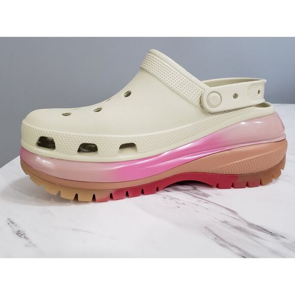 NEW WOMENS 11 - Unisex Crocs Mega Crush Colordip Clog 208988-2Y3 High Heel - Picture 5 of 8